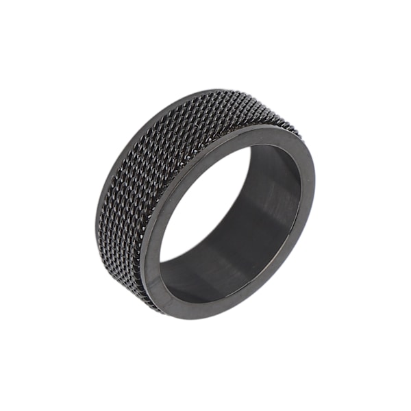8MM Herre Spinner Ring Lydløs Titanium Stål Cool Angst Ring til Angst Stress Lindring Sort Nr. 10 62,4mm / 2,5in