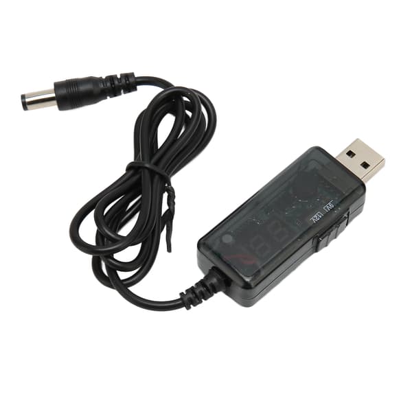 USB-forstærkerkabel 5V til 9V 12V justerbart bærbart DC USB Step Up-kabel med 3,5 x 1,35 mm stikspids til ventilator bordlampe