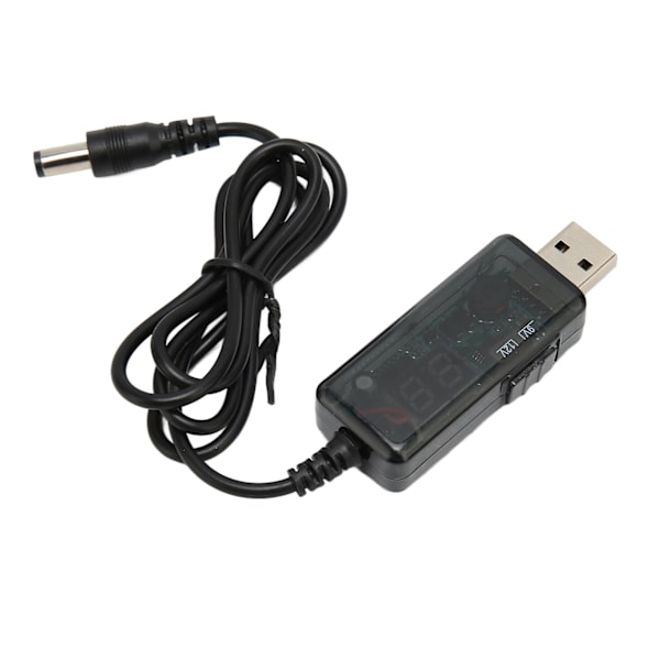 USB-forsterkerkabel 5V til 9V 12V Justerbar bærbar DC USB Step Up-ledning med 3,5 x 1,35 mm kontakt for viftebordlampe