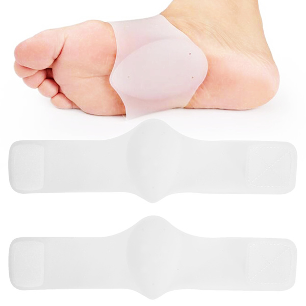 2 stk. sko-indlæg Buestøttepude Silikone Flatfoot Corrector til Plantar Fasciitis White