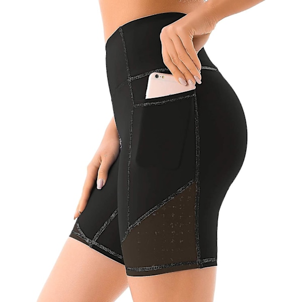 Högmidjade Mesh Biker Shorts XL Svart