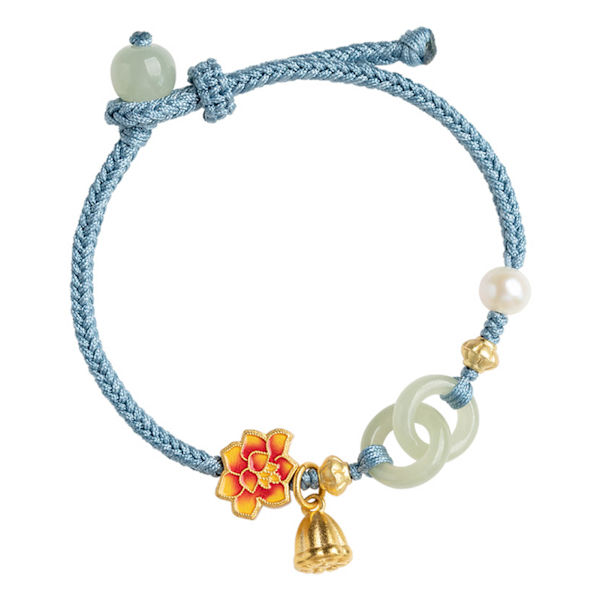 Fredelig Spænde Armbånd Vedhæng Perler Lykke Armbånd Unik Ende Knude til Kvinder Elskere Orange