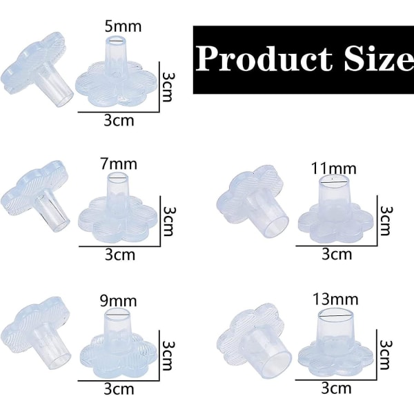 Klara högklackade skydd - set med 5, olika storlekar - perfekt för att gå på ojämna golv och skydda bröllopsskor för kvinnor