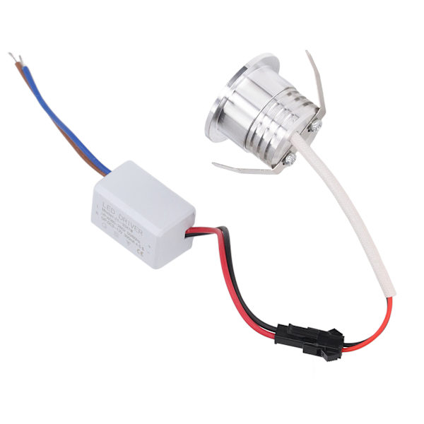 Mini indbygget COB-spotlight Stabil varmeafledning LED indbygget loftspot 3W Sølv lampehus AC85‑265V Positivt hvidt lys 6000K