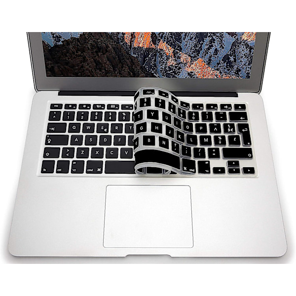 Ohut musta silikoninen näppäimistönsuojus Apple MacBook Air 13\" ja Pro Retina 13\"/15\"