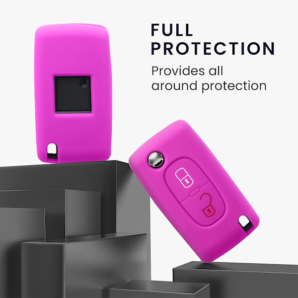Mjukt silikon cover case för 2-knapps Peugeot Citroen nyckeltillbehör