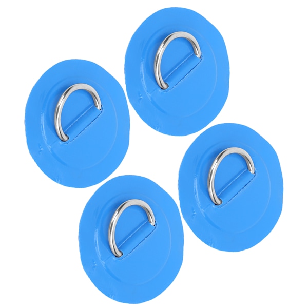 4 stk PVC-lapp elastisk tausett D-ring lapp strikktausett rustfritt stål D-ring pute blå