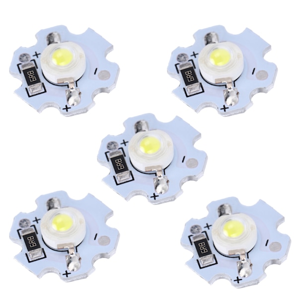 25st 5V LED-chips 200LM 1W High Power LED-lampa pärlor för gör-det-själv-belysningsarmaturerKallvit 10000K