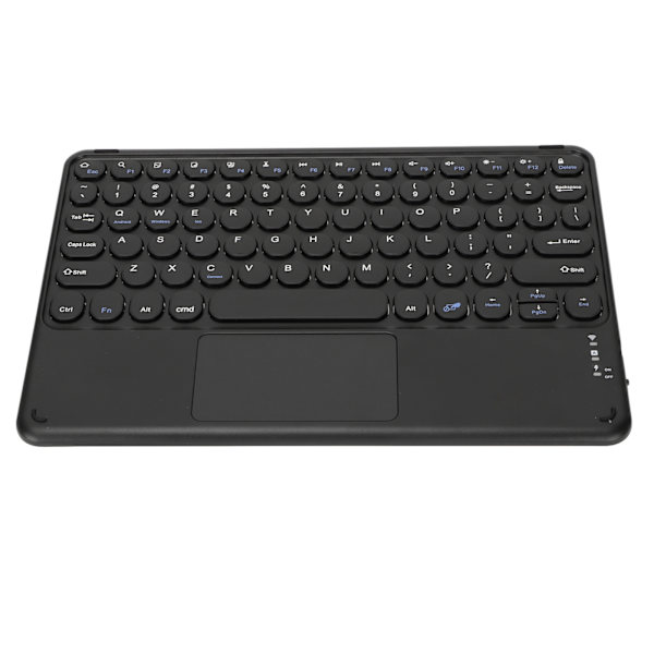 10-tommers trådløst Bluetooth Touchpad-tastatur Retro Rund Tastatur Ergonomisk Magnetisk Støtte Berøringsbevegelser for Windows for IOS Svart