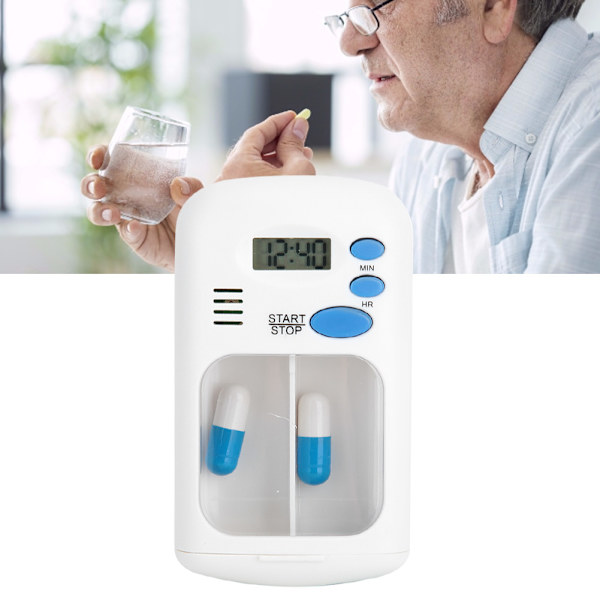 Mini kannettava lääketablettipilleri case organizer RemiderMedicine-muistutuksella