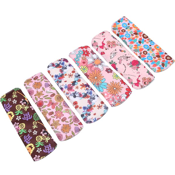 6 stk. vaskbart menstruationsbind af bambuskul til kvinder (M 18 x 25 cm) (M09+M14+M08+M06+M10+M07)