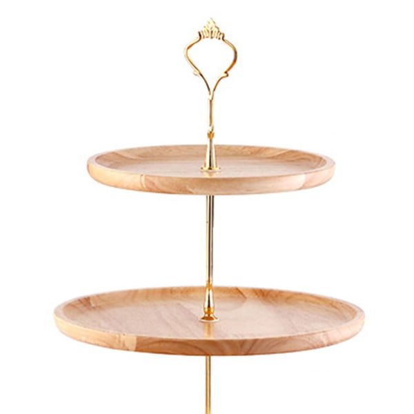 Frugtfad i træ, naturligt tekstureret, enkelt, elegant, stærkt, holdbart, fødevarebakke, kagefrugt serveringsbakke 20+25+30cm tre lag
