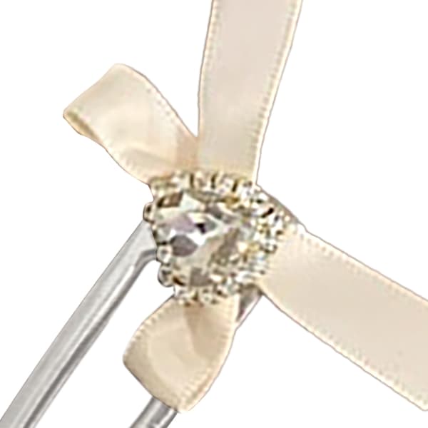 Sløyfe Hårspenner Rhinestone Dekor Side Lugger Hodeplagg Hårpynt Hårklemmer for Jenter Melkehvit