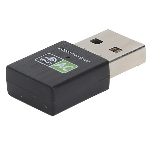 Wifi-adapter USB-mottaker Ethernet 600Mbps 2,4Ghz5Ghz Dual Band trådløst nettverkskort svart