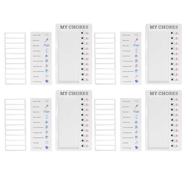 4 stk sjekklistetavle DIY produksjon resirkulerbar bærbar huskeliste sjekkliste avtakbar huskeliste for DIY melding reiseplan MYCHORES