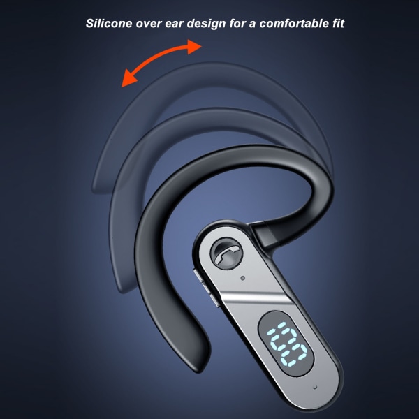 Bluetooth 5.2 Headset Ørekroge Design LED digitalt display Bluetooth trådløse øretelefoner til forretningsrejser