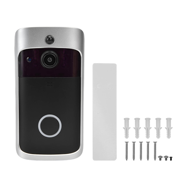 V5 Smart WIFI videodørklokke 2,4 GHz 720P nattsyn enkel installasjon Trådløs bevegelsesdeteksjon ringeklokke for hjemmet
