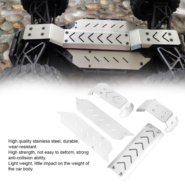 5 st rostfritt stål chassi skyddsplatta Board Protector Passar för TRAXXAS X-MAXX 1/10 RC bil