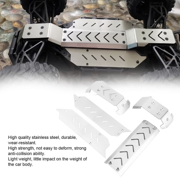 5 stk. Chassisbeskyttelsesplade i rustfrit stål, der passer til TRAXXAS X-MAXX 1/10 RC-bil