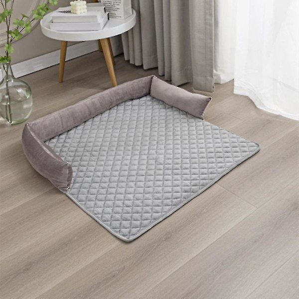 Vanntett fløyelssofa for kjæledyr med sklisikre puter - Perfekt for hunder og katter 75X120CM GRÅ LILLA