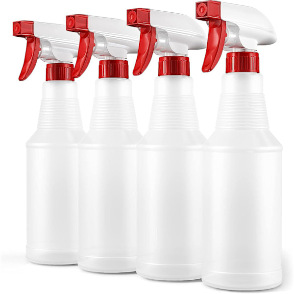 Genopfyldelige Sprøjteflasker (4 Pak, 500ml) - Ideel til Rengøringsopløsninger, Hårspay, Vanding af Planter - Overlegen Fleksibel Dysespids - Sprøjt, Tåge