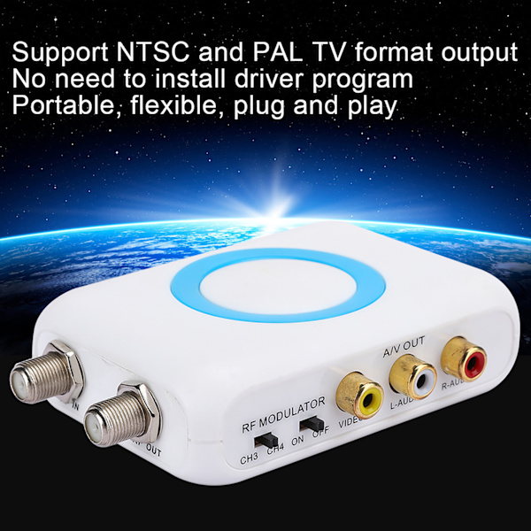 HDM66 ABS Profesjonell bærbar, fleksibel PAL/NTSC-formatutgang med høy definisjon RF-video HD-modulator