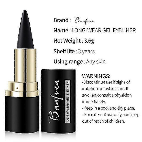 2x Vandtæt Eyeliner Langtidsholdbar Blyant Sort Gel Eyeliner Pen Makeup Øjen Skønhed Kosmetik