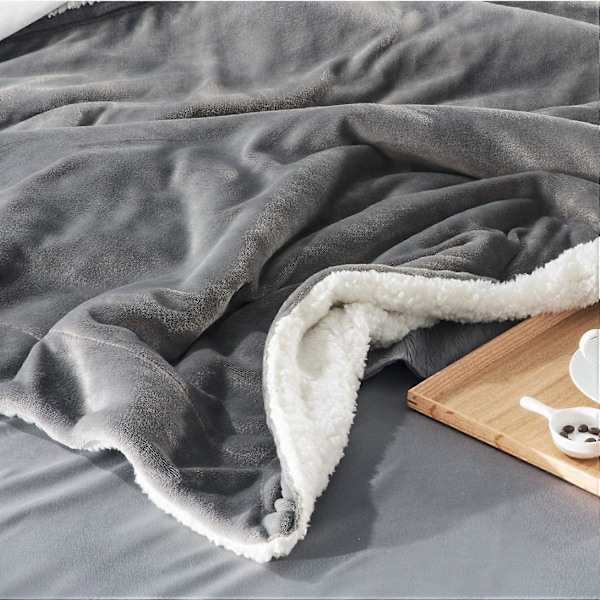 Ruudullinen Fleece-sohvapeitto - Harmaa sohvanpeitto 150CMx200CM
