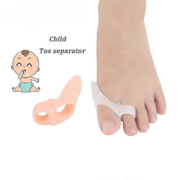 Hallux Valgus Skydd för Barn Överlappande Tå Korrigerare - Vit (2-pack)