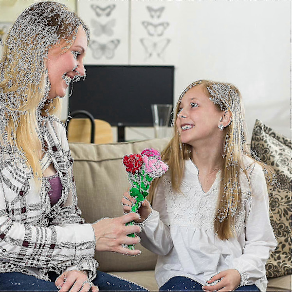 Mjuk Ros Blomma Böjbara Stjälkar Färgglad Fylld Ros Blomma Leksak Hållbar Rosor Plysch Bukett Leksak Ros Mjuka Blomma Leksaker Gåva Till Barn Baby Flicka Småbarn