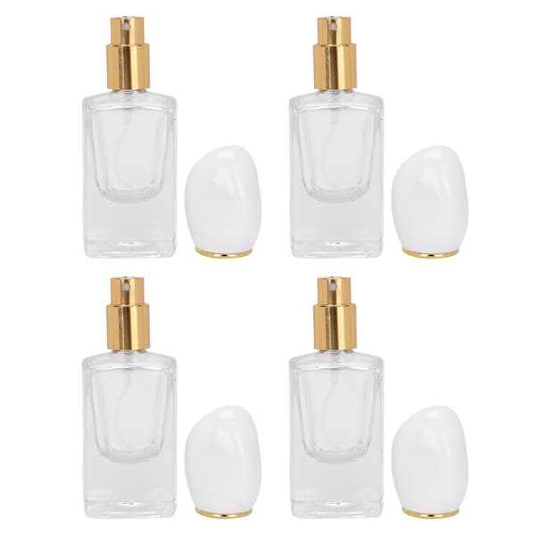 30 ml parfymflaska i glas, spray, påfyllningsbar flaska, tom atomizer, resebehållare (30 ml vitt lock)