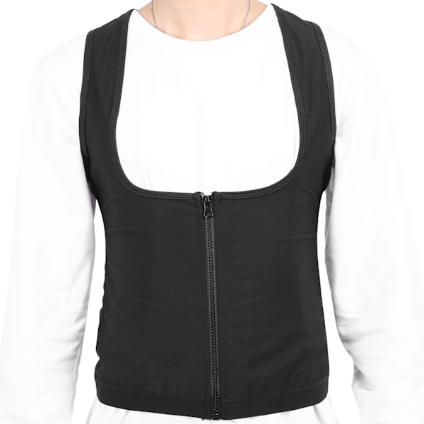 Saunaliivi Lämmitys Hikitankkitoppi Hengittävä waist trainer Vetoketjullinen Urheilukorsetti NaisilleS/M