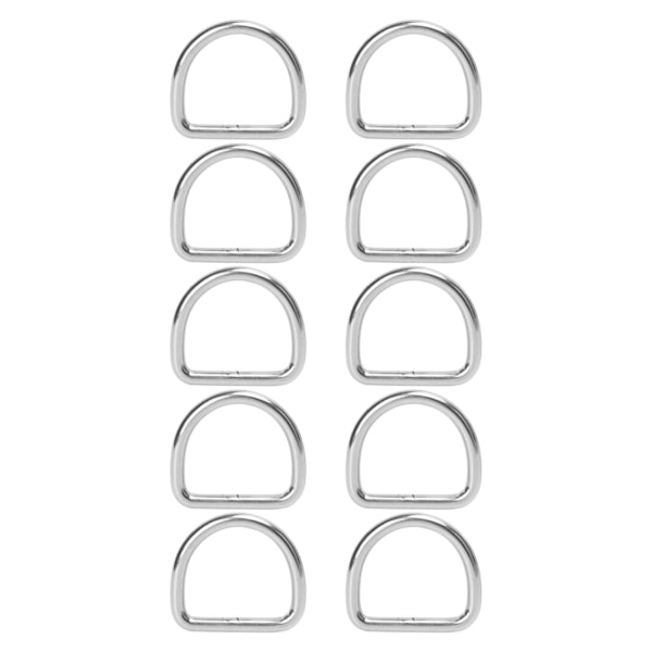 10 PCS 316 Stainless Steel D Ring Seamless Welded Hardware D Buckle Ring Surfboard Kayak Accessories 6mm 45x37x6mm/1.8x1.5x0.2in