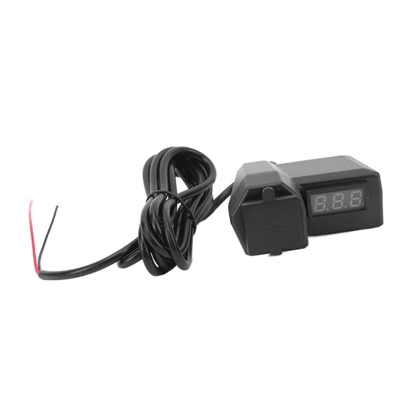 Motorcykel Telefonlader Elcykel 3.1A Dobbelt USB Telefonlader Eftermonteringssæt med Rød Voltmeter
