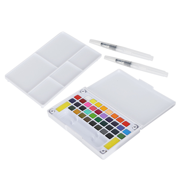 Vattenfärg Pigment Bärbar Ljus Färg Nybörjare Konstnär Vattenfärg Målarset med Penna 36 Färger