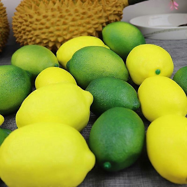 6 kpl Keinotekoisia hedelmiä koristeluun, Väärennetty lime, Simuloidut hedelmät ja vihannekset, Koti- ja keittiösisustus Keinotekoinen lime