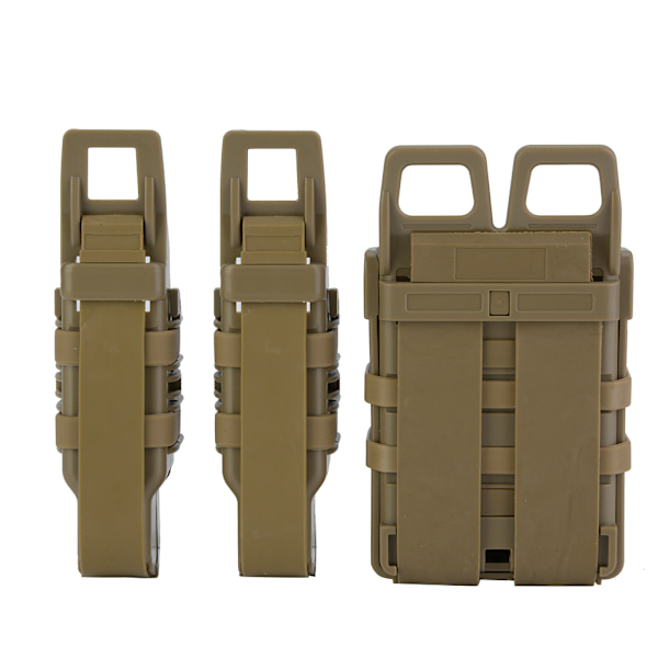 Taktisk Molle Holster Magasin Taske Riffel Pistol Mag Pouch Sæt til Militær Jagt (Sandfarve)