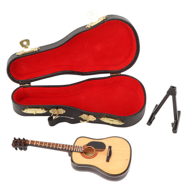 Trä Miniatyr Gitarr Modell Mini Gitarr Replika Musikinstrument Modell Dekoration