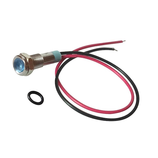 2 stk. 220V 6mm Signal Strømforsyning LED Metal Indikator Lys Lampe Blå & Rød-