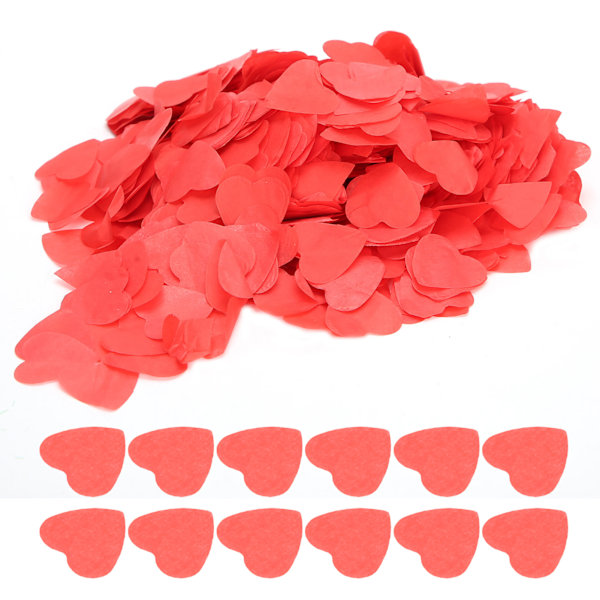 2 poser 60g 2,5 cm røde hjerteformede konfetti bryllupsfest Valentinsdag konfetti dekorasjon