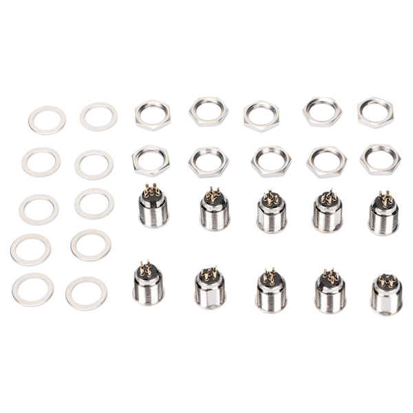 XLR Jack Socket 5 Pin Han Metal XLR Stik Panelmontering med 3 Pin Base til Mikrofon