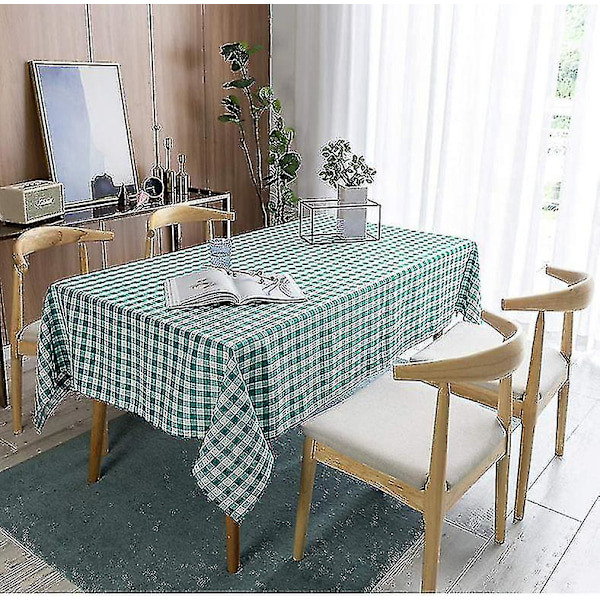 Vattentät och fläckbeständig rutig bordsduk - Utomhus picknick och semestermiddag nödvändig (6 storlekar, 5 färger) 90cm*140cm Grön