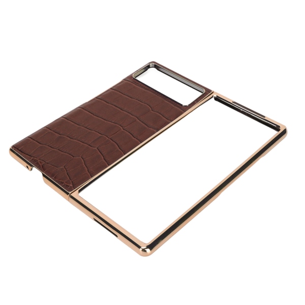 Vikbart phone case för Xiaomi MIX Fold 2 Nanoläder Krokodilmönster Anti-skrapa Case Brun