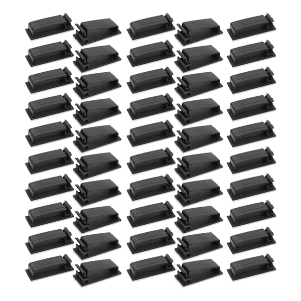 50 stk selvklebende kabelholdere syrebestandige isolerende sorte nylon FC‑30