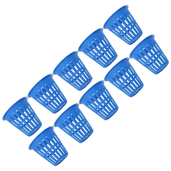 10 STK Plantekurv Hydroponisk dyrkningskurv Plastic Plant Mesh Cup til altan HaveBlå