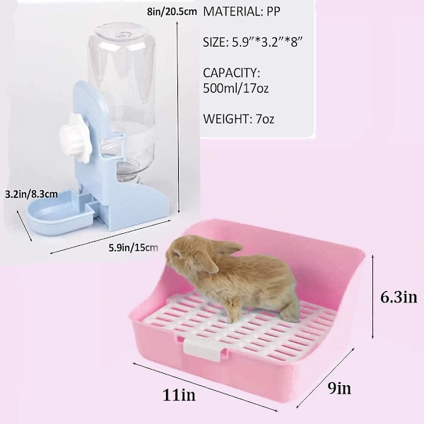 Kaninvattenflaska, 500 ml Hängande Fontän Automatisk Vattendispenser Kanin Marsvin Igelkott Iller Läckagesäker