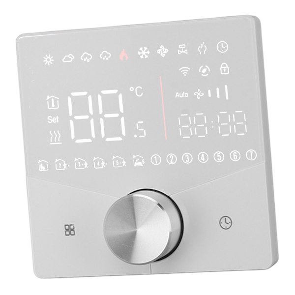 Smart digital termostat LCD fargeskjerm presis kontroll intelligent temperaturkontroller hvit