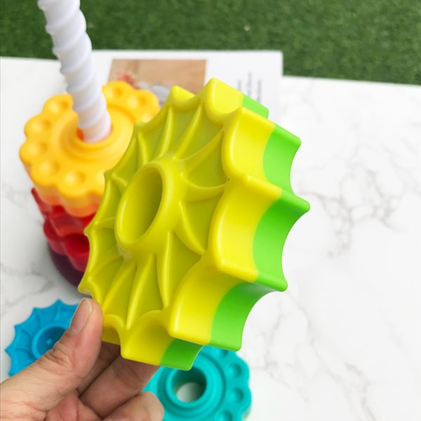 Baby Infant Toy Rainbow Revolving Tower Baby Stacking Toy Rainbow Tower Stacking Games Stacking Blocks