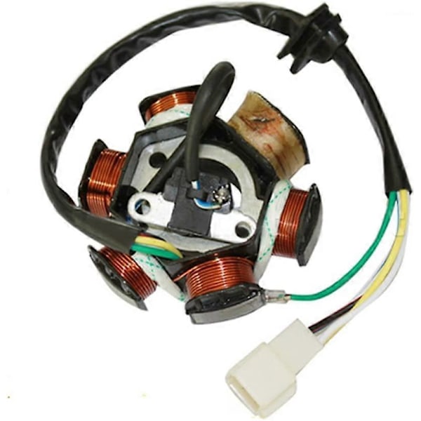 6-polig 5-trådig Halvvågs Tändmagneto Stator Ersättning för GY6 50cc 70cc 90cc 110cc 125cc ATV Quad Pocket Bike