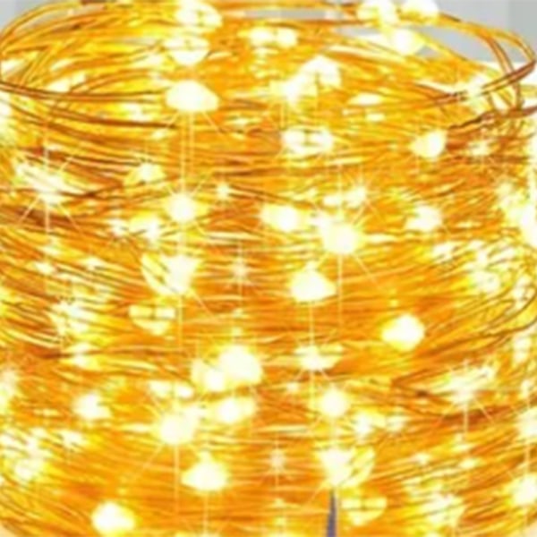 Inomhus ljusslinga 21,9 meter lång fjärrkontroll 8 ljuslägen koppartråd LED-trådljus för hemträd fest